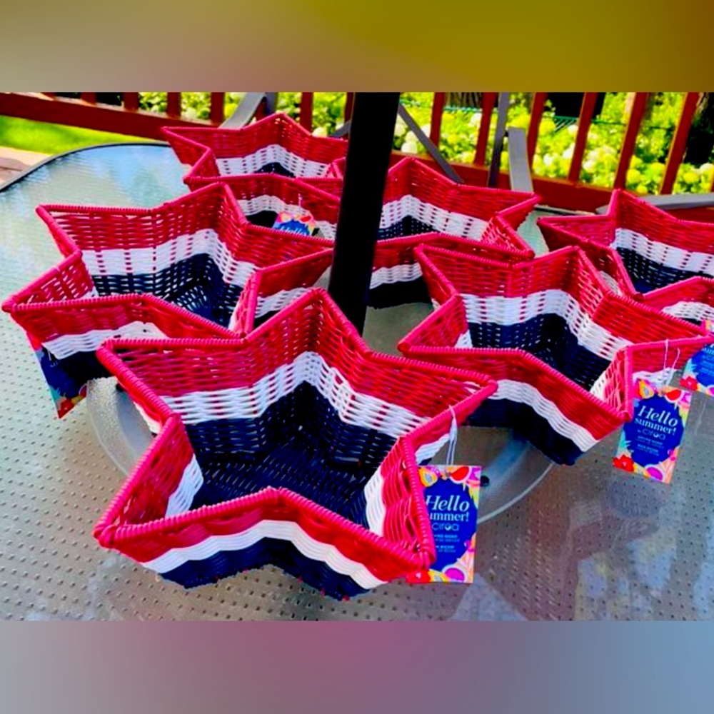 Ciroa Americana STAR Serving Baskets Resin Wicker Americana NWT